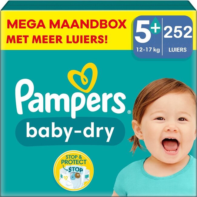 Pampers - Baby Dry - Maat 5+ - Mega Maandbox - 252 stuks - 12/17KG