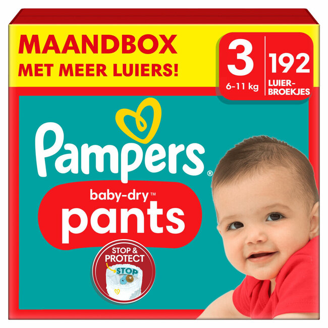 Pampers - Baby Dry Pants - Maat 3 - Maandbox - 192 luierbroekjes