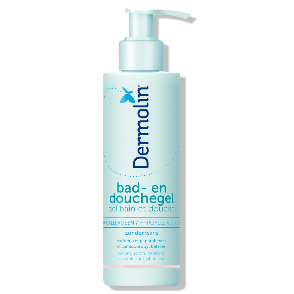 Dermolin  Bad- en douchegel - 400ml - Hypoallergeen extra gevoelige huid