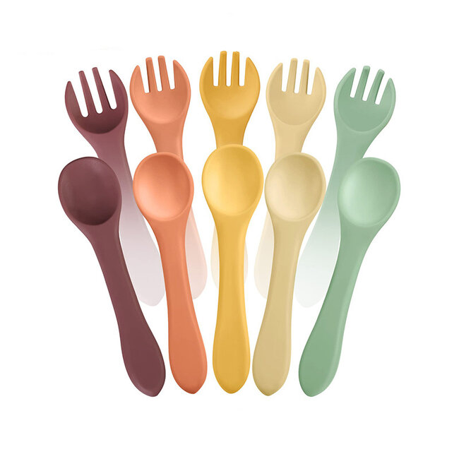 Dutsi - Siliconen Kinderbestekset - Zalm Roze