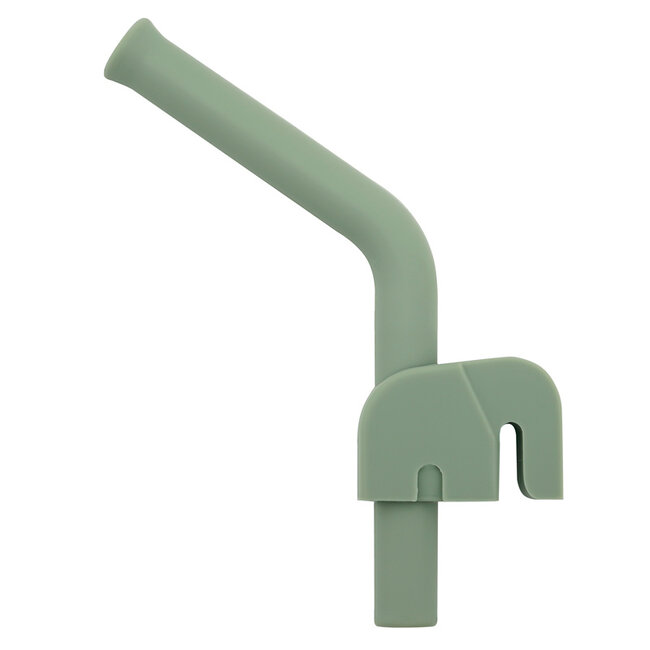 Dutsi - Siliconen Rietje met Rietjeshouderclip -  Olifant Design - Zandbeige