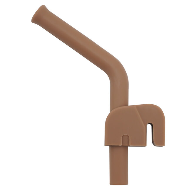 Dutsi - Siliconen Rietje met Rietjeshouderclip -  Olifant Design - Zandbeige