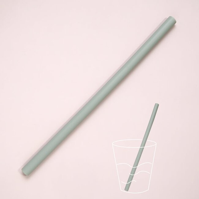 Dutsi Siliconen Rietje voor Baby's en Kinderen - Veilig, Herbruikbaar en BPA-Vrij - Pastelblauw