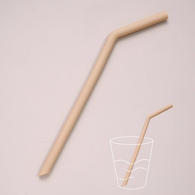 Dutsi Siliconen Rietje met Drinkhoek - Veilig & Gemakkelijk voor Kinderen - Mosterdgeel