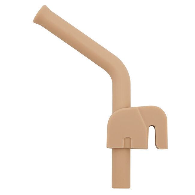 Dutsi - Siliconen Rietje met Rietjeshouderclip -  Olifant Design - Kaneelbruin
