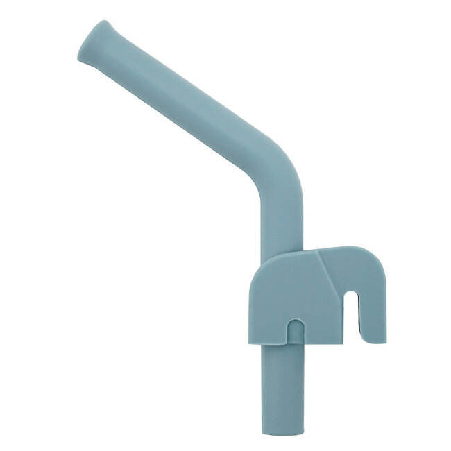Dutsi - Siliconen Rietje met Rietjeshouderclip -  Olifant Design - Antraciet