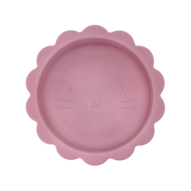 Dutsi - Welpje Serie - Siliconen Babykommetje - Leeuwen Ontwerp - 350ml - Oudroze