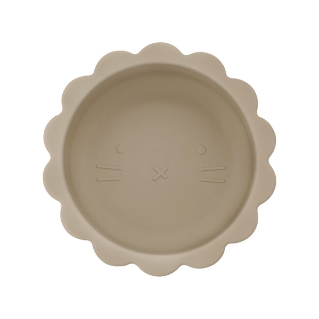 Dutsi - Welpje Serie - Siliconen Babykommetje - Leeuwen Ontwerp - 350ml - Taupe