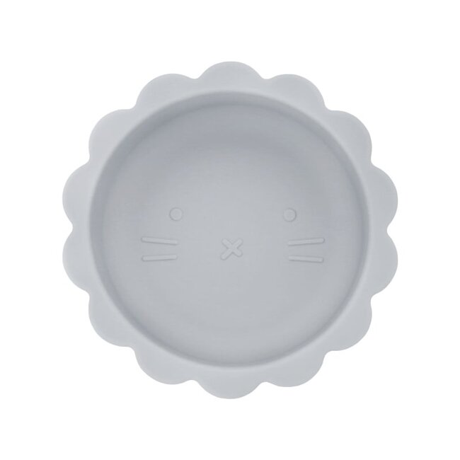 Dutsi - Welpje Serie - Siliconen Babykommetje - Leeuwen Ontwerp - 350ml  - Grijsblauw