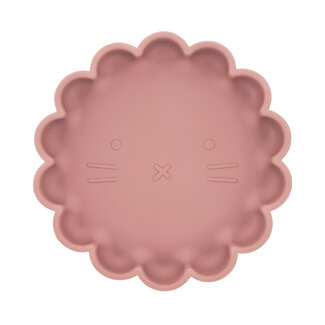 Dutsi Dutsi - Welpje Serie - Siliconen Babybord - Leeuwen Ontwerp - 18 cm - Oudroze