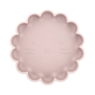 Dutsi Dutsi - Welpje Serie - Siliconen Babybord - Leeuwen Ontwerp - 18 cm - Zachtroze
