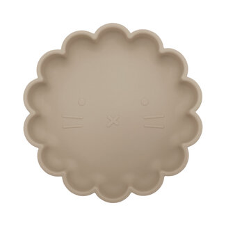 Dutsi Dutsi - Welpje Serie - Siliconen Babybord - Leeuwen Ontwerp - 18 cm - Taupe