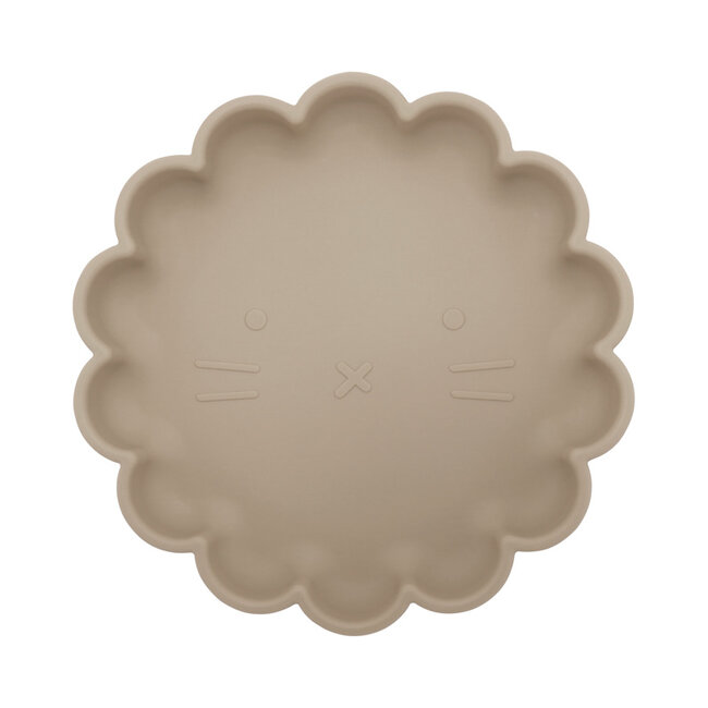 Dutsi - Welpje Serie - Siliconen Babybord met Leeuwen Ontwerp - 18 cm - Taupe
