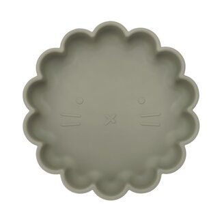 Dutsi Dutsi - Welpje Serie - Siliconen Babybord - Leeuwen Ontwerp - 18 cm  - Sage