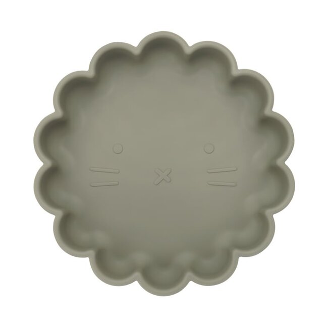 Dutsi - Welpje Serie - Siliconen Babybord - Leeuwen Ontwerp - 18 cm  - Sage