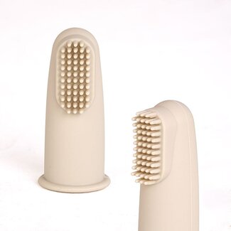 Dutsi Dutsi - Siliconen Baby - Vingertandenborstel - BPA vrij  - Beige