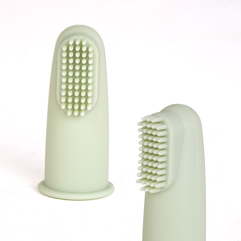 Dutsi  Siliconen - Baby Vingertandenborstel - BPA vrij - Pastelgroen