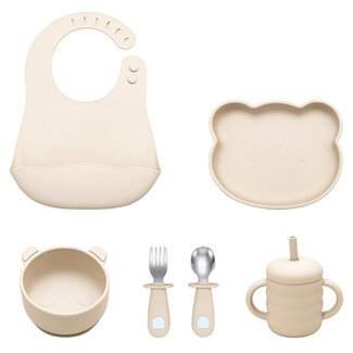 Dutsi Dutsi - Beertje Baby Eetset - Perfecte Starterset voor Jonge Eters  - Beige