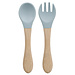Dutsi Dutsi - Baby Bestekset - Hout & Siliconen - Grijsblauw