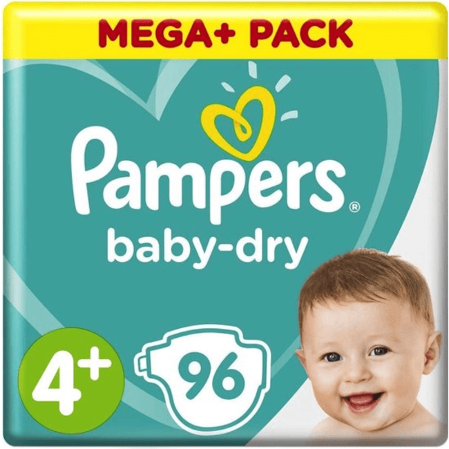 Pampers - Baby Dry - Maat 4+ - Megapack - 96 stuks - 10/15KG