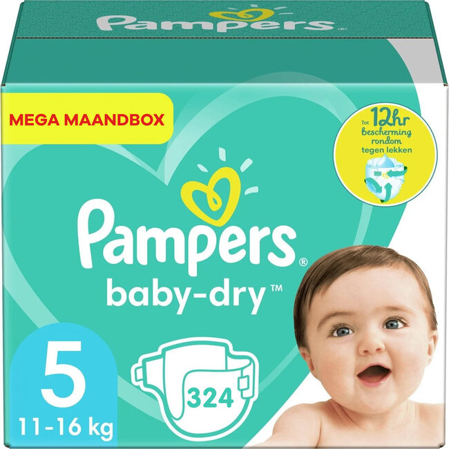 Pampers Pampers - Baby Dry - Maat 5 - Mega Maandbox - 324 luiers - 11/16KG