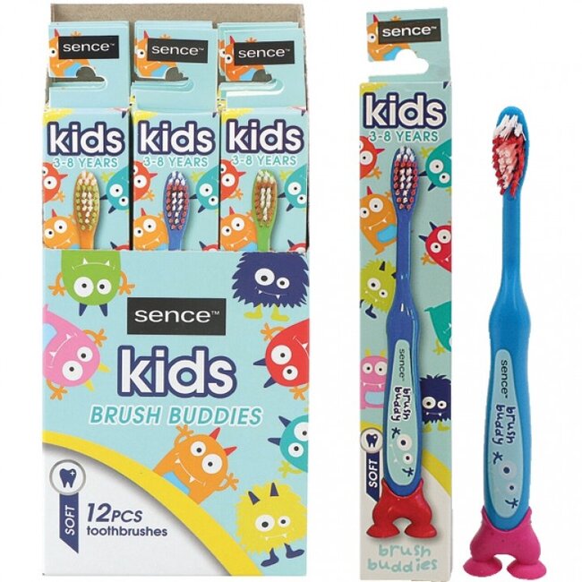 Sence - Kindertandenborstel - Brush Buddy - Willekeurige Kleur - 3-8 Jaar