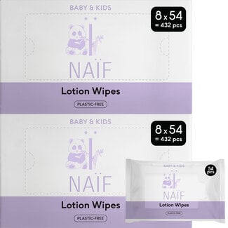 NAÏF Care B.V. Naïf - Lotion Billendoekjes - 16 pack - 864 - doekjes - Plasticvrij & Huidvriendelijk