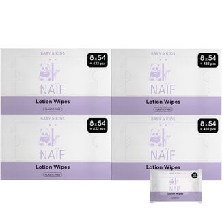 NAÏF Care B.V. Naïf - Lotion Billendoekjes - 32 pack - 1728 - doekjes - Plasticvrij & Huidvriendelijk