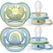 Philips Avent Philips Avent Ultra Air Fopspeen - 0 tot 6 Maanden - 2 Speentjes - Groen/Blauw Zon/Regenboog