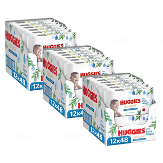 Huggies Huggies - Natural - 0% Plastic - Billendoekjes - 1728 babydoekjes - 36 x 48