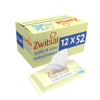 Zwitsal Zwitsal - Billendoekjes-  Water & Care met Zwitsalgeur - 624 babydoekjes - 12 x 52 stuks