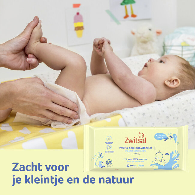 Zwitsal - Billendoekjes-  Water & Care met Zwitsalgeur - 624 babydoekjes - 12 x 52 stuks