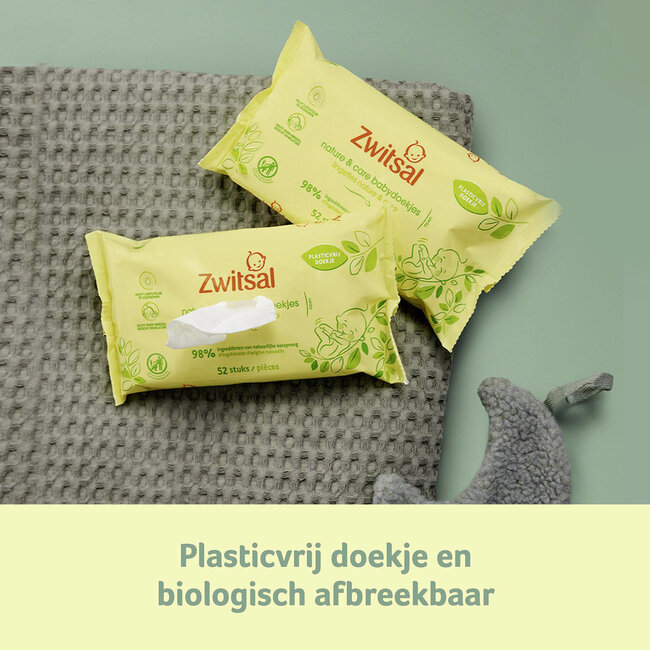 Zwitsal - Billendoekjes-  Nature & Care Plasticvrij - 1872 babydoekjes - 36 x 52 stuks