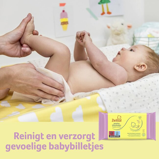 Zwitsal - Billendoekjes Sensitive - Alcoholvrij - 2736 Babydoekjes - 48 x 57 - Mega Voordeelbox
