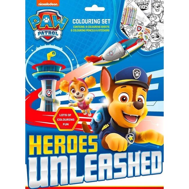 Nickelodeon Nickelodeon Paw Patrol - Kinder Kleurboek met 6 Potloden en Stickers - 3+ Jaar