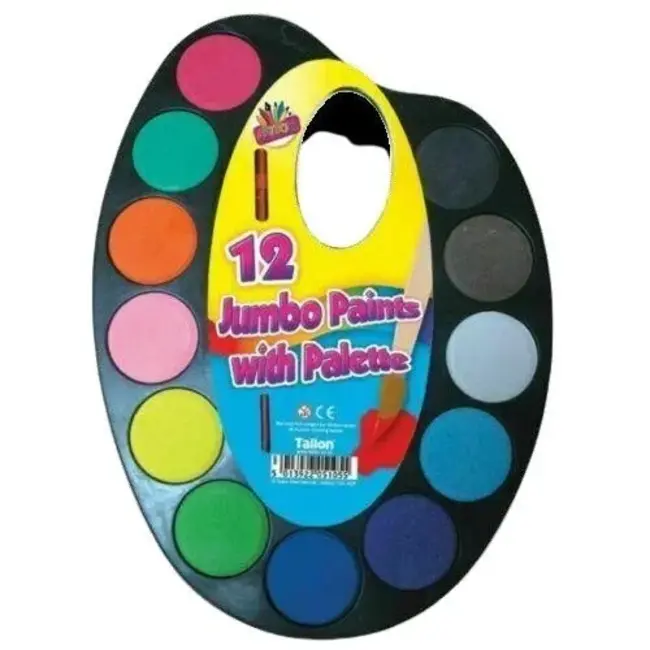 ArtBox - Jumbo Kinderverf Pallet - 12 Kleuren - 3+ Jaar