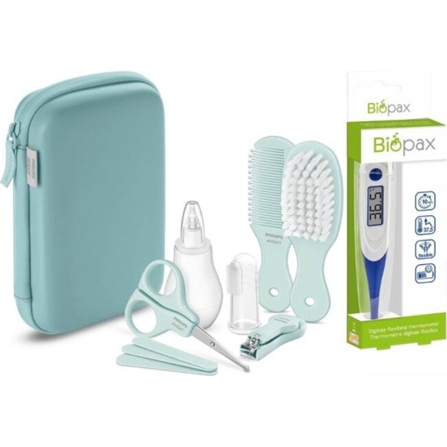 Philips Avent Philips Avent - Baby Verzorging Set met Biopax Thermometer - Mint