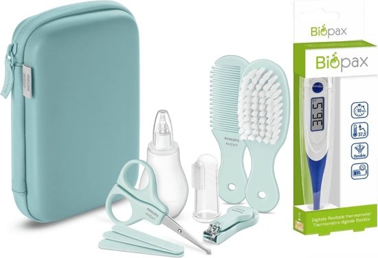 Philips Avent - Baby Verzorging Set met Biopax Thermometer - Mint