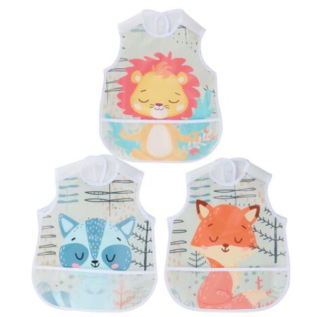 Kinderslabbetje - Dieren - Met Opbergvak - 1 Stuk - 1/2 Jaar