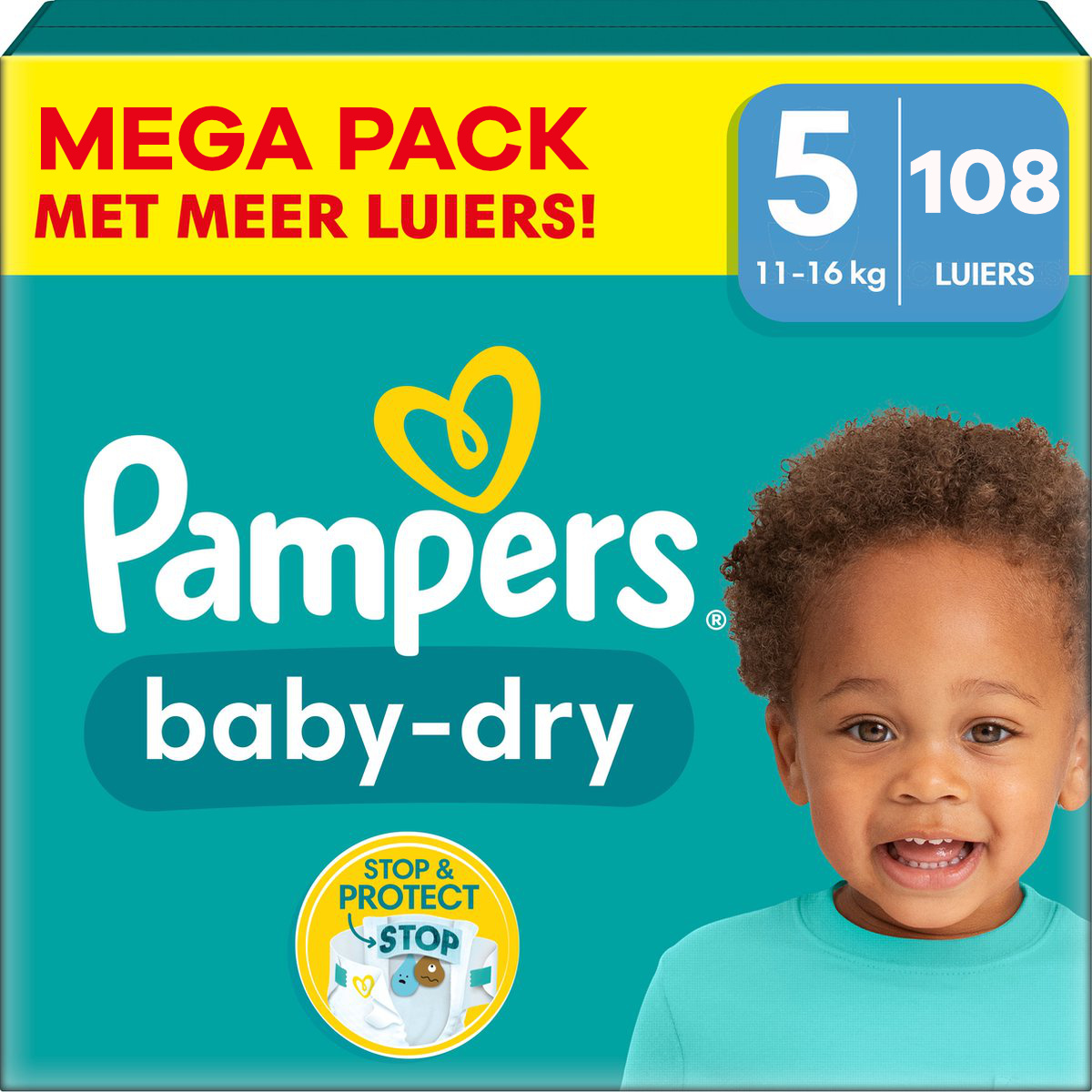 Pampers Baby Dry Maat Mega Pack 108 stuks 11/16 KG