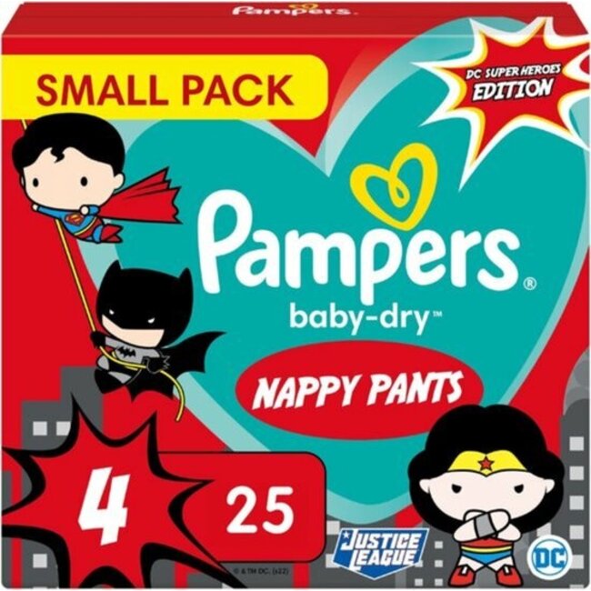 Pampers Pampers - Baby Dry Pants - Maat 4 - Small Pack - 25 luierbroekjes - Superhelden Editie