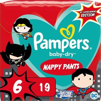Pampers Pampers - Baby Dry Pants Superheroes - Maat 6 - Small Pack - 19 stuks - 15/20KG