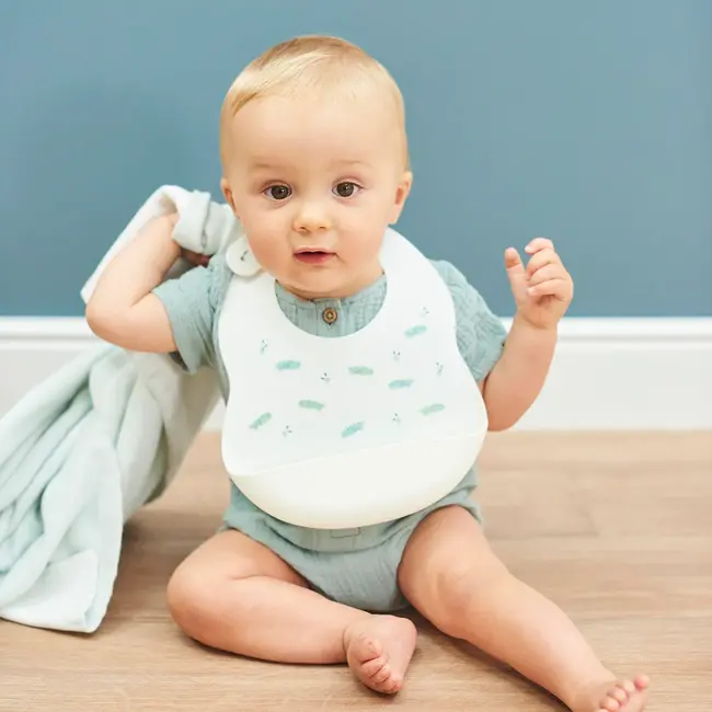 Nattou - Slabbetje - Siliconen - Krokodil - Wit