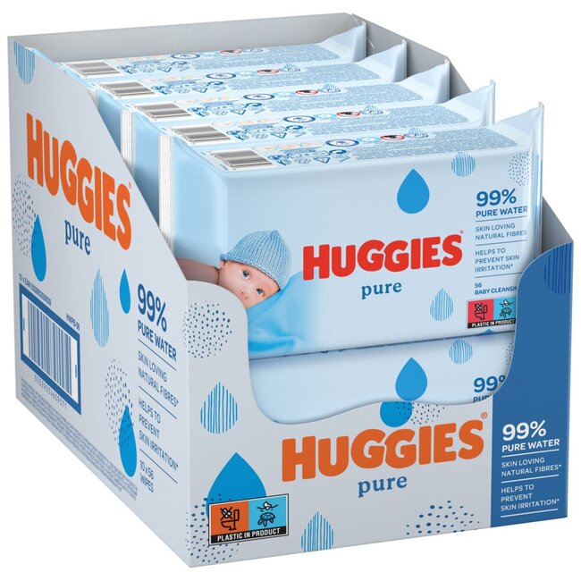 Huggies Huggies - Pure - Billendoekjes - 560 babydoekjes - 10 x 56