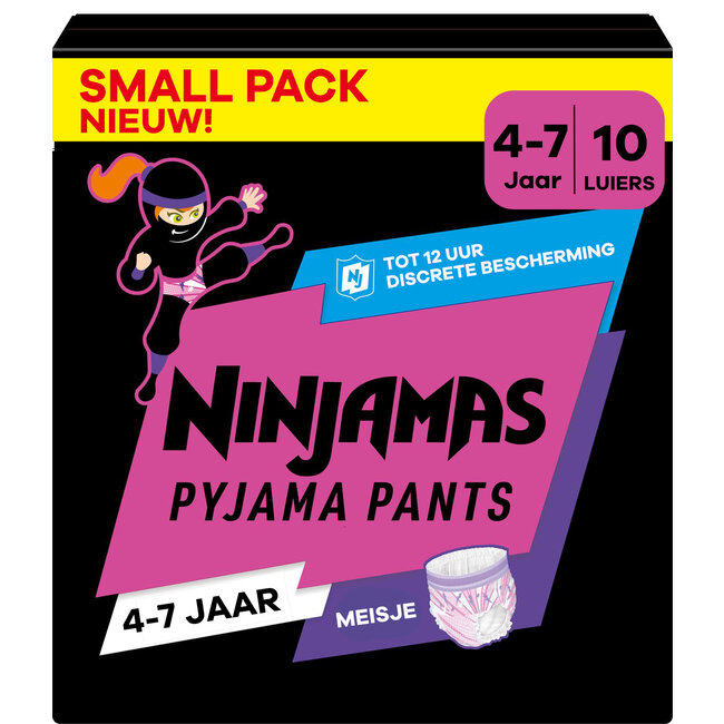 Pampers Pampers Ninjamas - Pyjama Pants Nacht  - Meisje - 4/7 jaar - Small Pack - 10 luierbroekjes