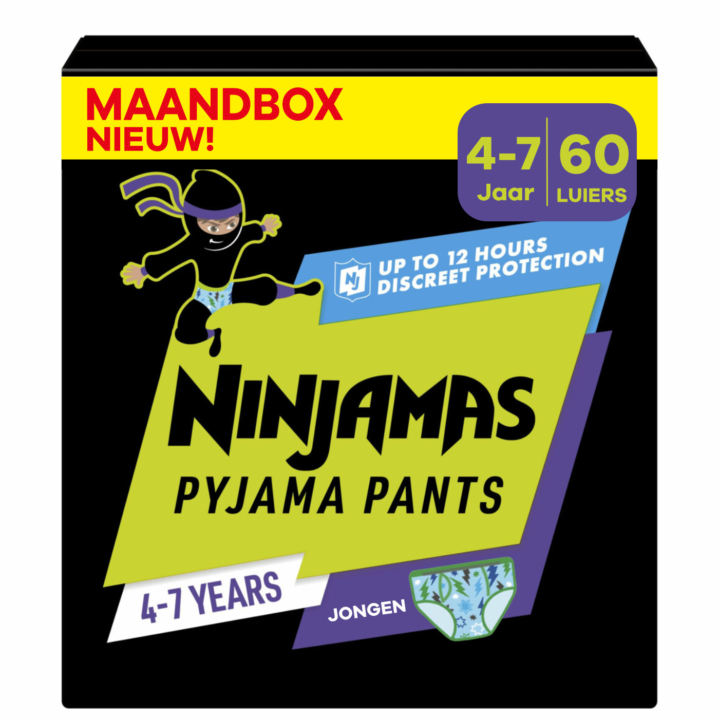 Pampers Ninjamas - Pyjama Pants Nacht - Jongen - 4/7 jaar - Maandbox - 60 luierbroekjes