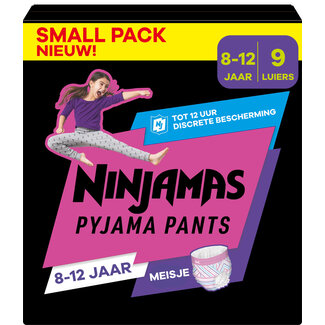 Pampers Pampers Ninjamas - Pyjama Pants Nacht  - Meisje - 8/12 jaar - Small Pack - 9 luierbroekjes