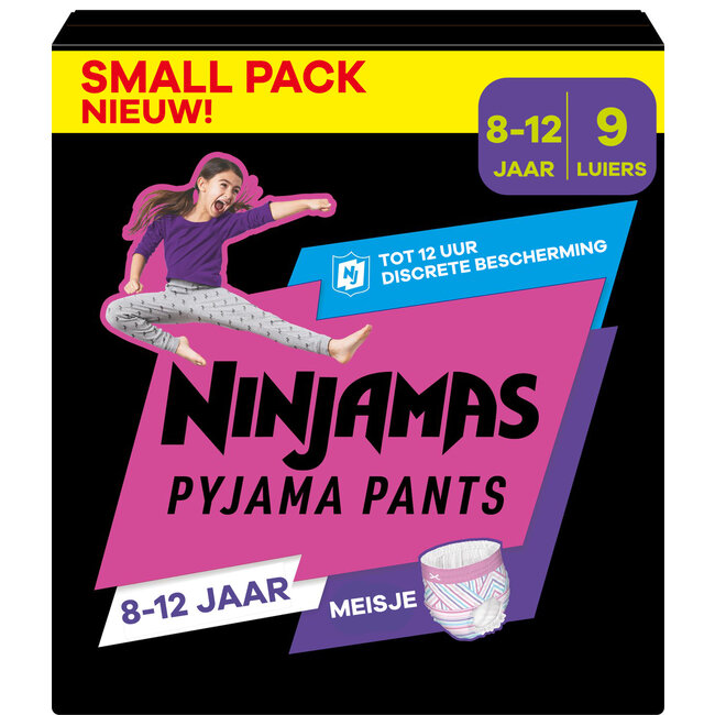 Pampers Ninjamas - Pyjama Pants Nacht  - Meisje - 8/12 jaar - Small Pack - 9 luierbroekjes