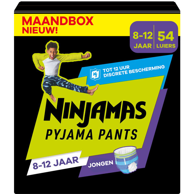 Pampers Ninjamas - Pyjama Pants Nacht  - Jongen - 8/12 jaar - Maandbox - 54 luierbroekjes