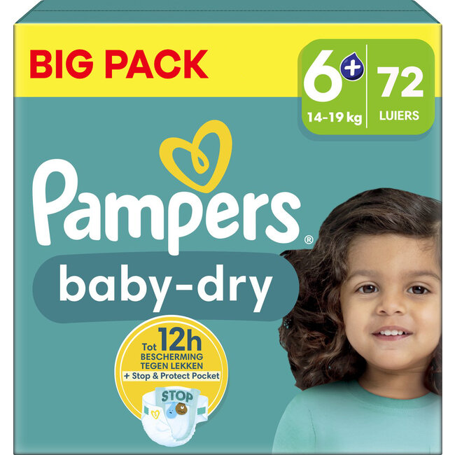 Pampers - Baby Dry - Maat 6+ - Big Pack - 72 luiers